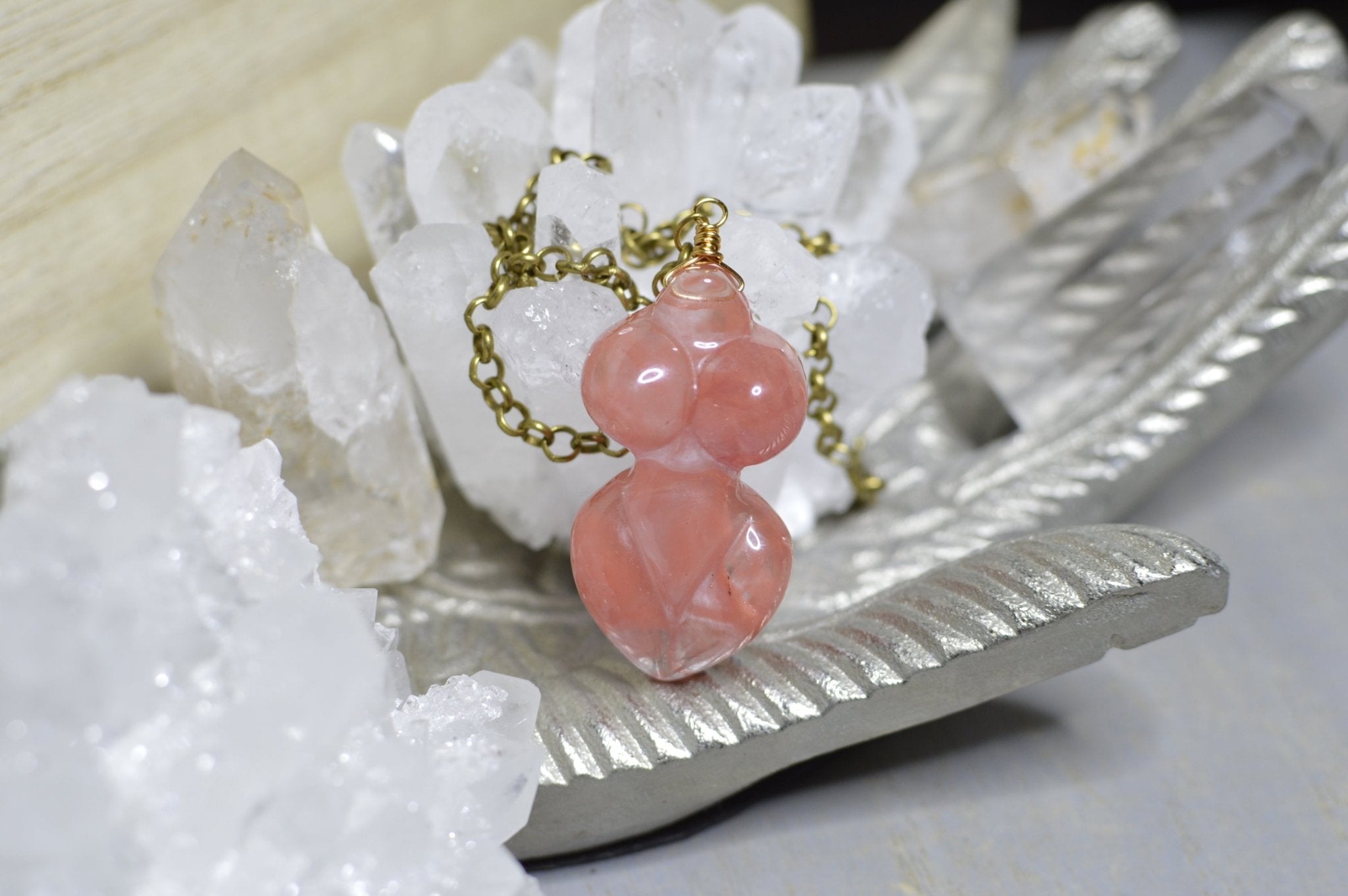 Above All Else - Cherry Quartz Divine Feminine Choker - We Love Brass