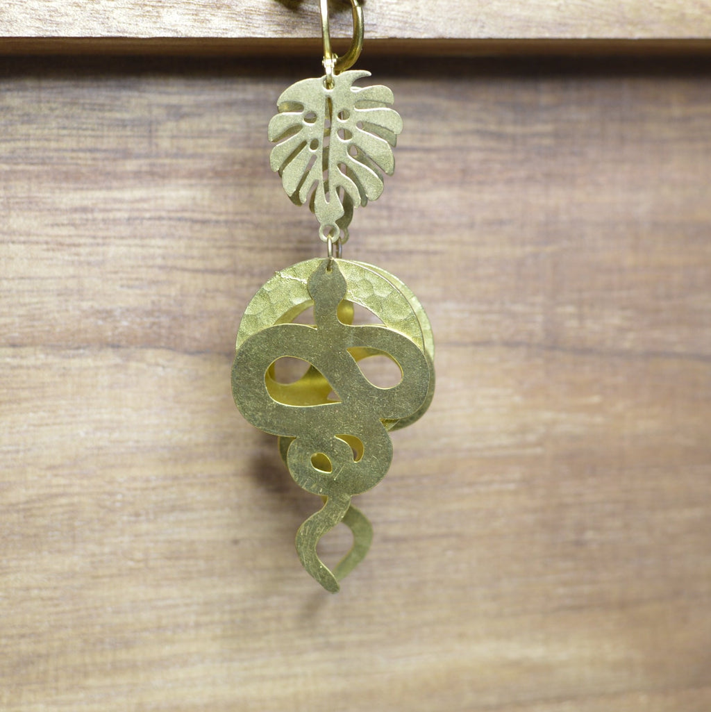 Serpent's Song - Brass Earrings - We Love Brass