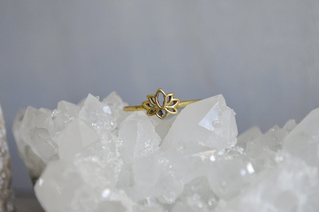 Dainty Brass Lotus Ring - We Love Brass