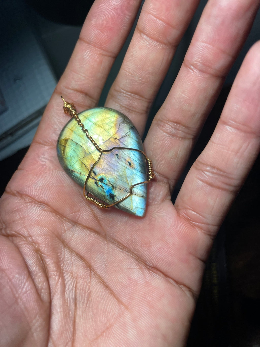 Labradorite Wire Wrap - We Love Brass