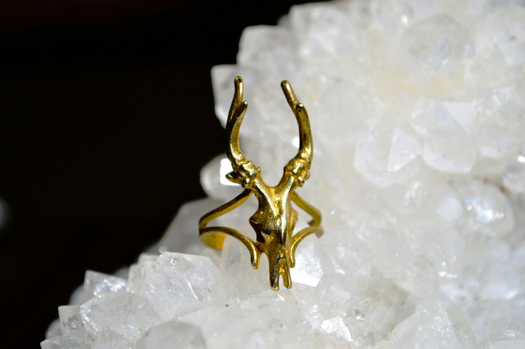 Laurel Brass Antler Ring - We Love Brass