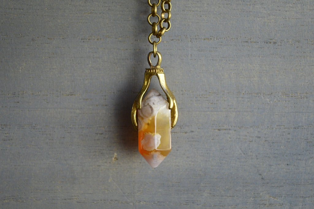 Reiki Hands - Agate Crystal Choker - We Love Brass