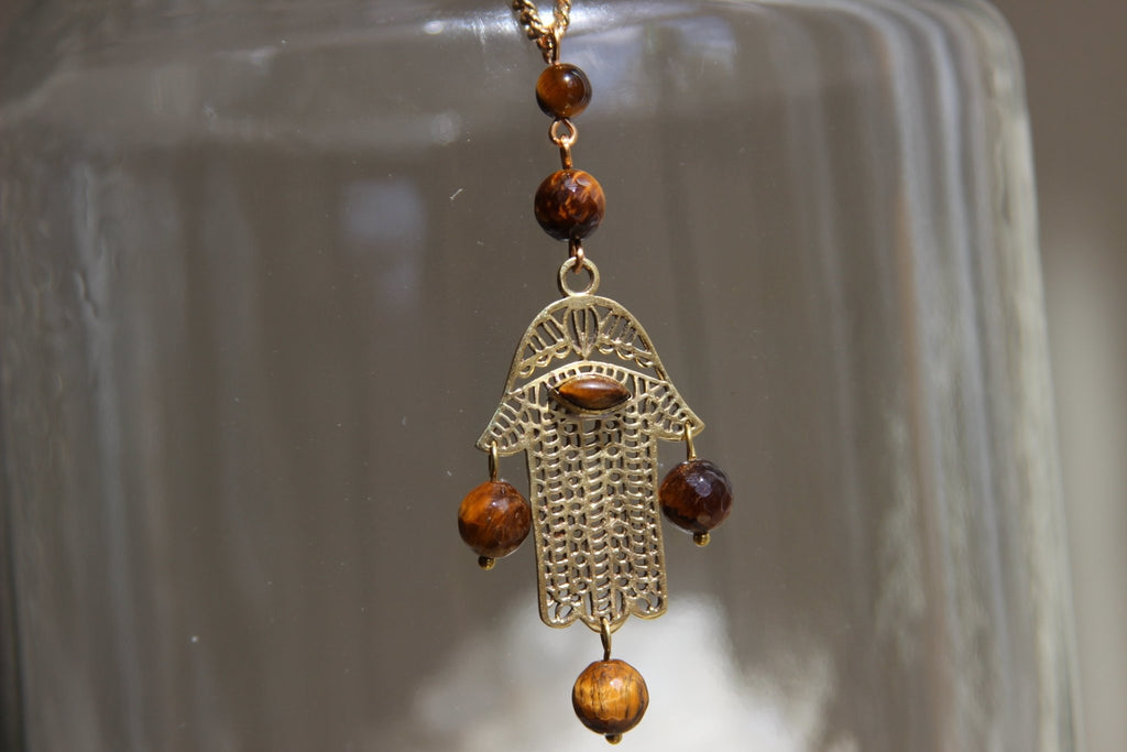 Third Eye Hamsa Necklace - We Love Brass